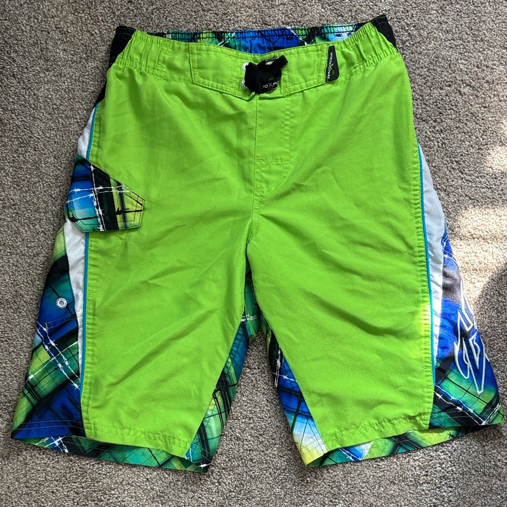 ZeroXposur Kids Green and Blue swim Shorts
